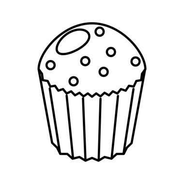 Cupcake simgesi çizgisi biçimi izole edilmiş vektör çizimi
