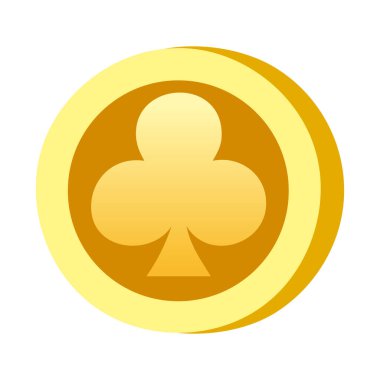 Simge kulüpleri şekli. Kumar sembolü, nesne. Vektör çizimi izole edildi