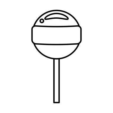 Şeker lolipop simgesi çizgisi biçimi izole edilmiş vektör çizimi