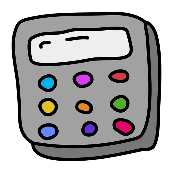 Calculator Icon Symbol Sign Hand Drawing Doodle Color Line Vector — Stock vektor