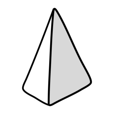 Pyramid icon symbol sign, hand drawing doodle color line vector