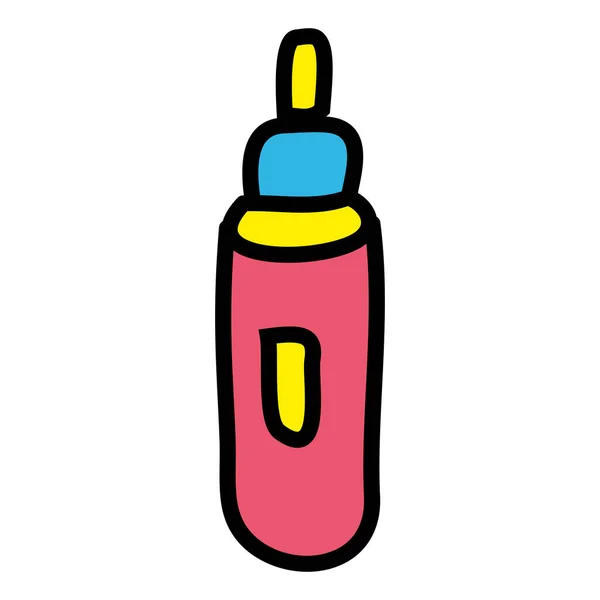 Glue Bottle Icon Symbol Sign Hand Drawing Doodle Color Line — Wektor stockowy