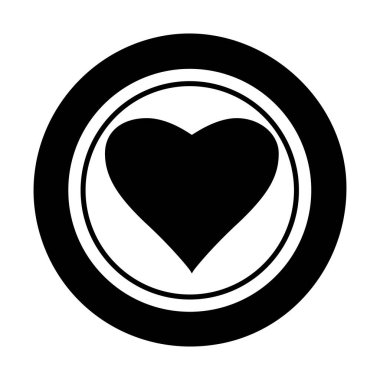 Simge kalp şeklinde. Kumar sembolü, nesne. Vektör çizimi izole edildi