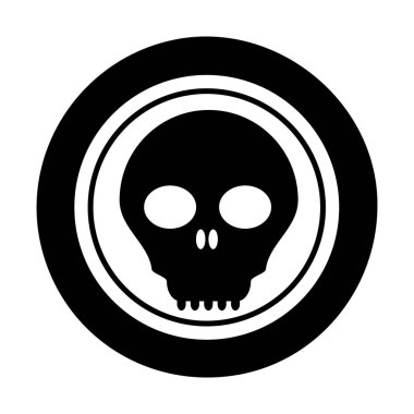 Simge Kafatası şekli. Kumar sembolü, nesne. Vektör çizimi izole edildi