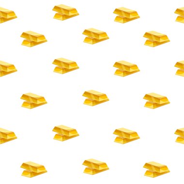 Altın külçeleri kusursuz, külçe külçe altın hazineler lüks. Vektör illüstrasyonu