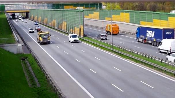 Poland Warsaw Bemowo April 2022 Expressway Aleja Obrocw Grodna Cars — Stock Video