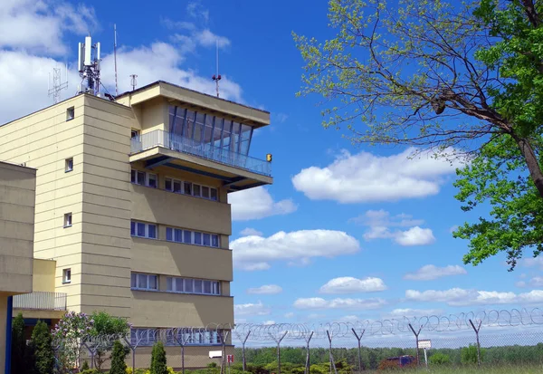 The building of the control tower of the Babice airport. Bemowo.