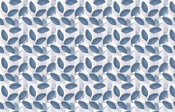 Indah Seamless Pola Bunga Dengan Daun Biru Dapat Digunakan Dalam — Stok Foto