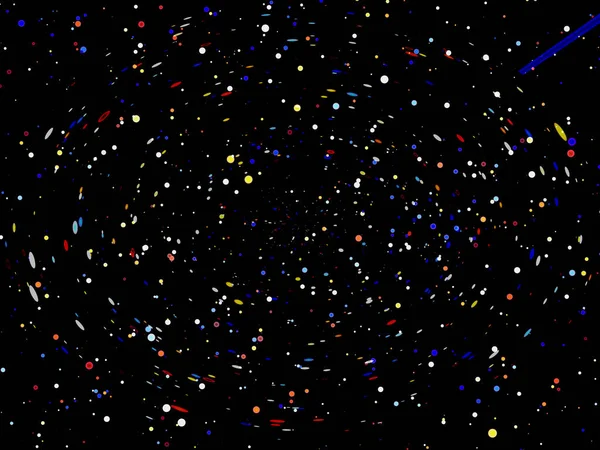 星の美しいフラクタルパターンを持つ暗い宇宙背景 3Dイラスト — ストック写真