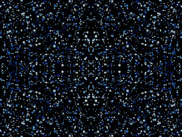 丸みを帯びた粒子とシームレスな黒 青のパターン 宇宙の星の背景 夜空に輝く夜 3Dイラスト — ストック写真