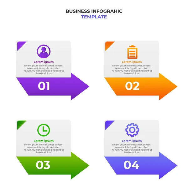 Einfache Moderne Gradient Business Infografik Design Vorlage — Stockvektor