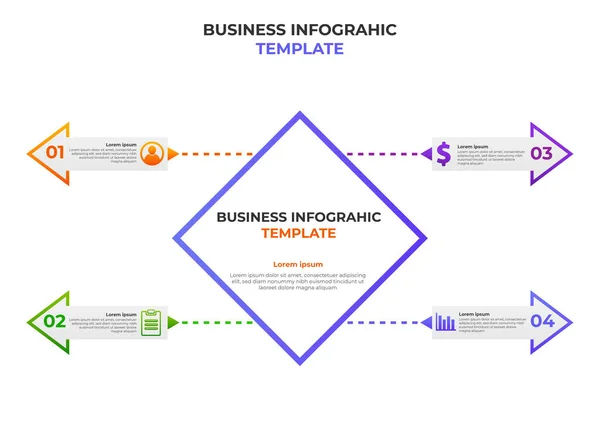 Einfache Moderne Gradient Business Infografik Design Vorlage — Stockvektor