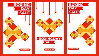 Boks günü sosyal medya hikayeleri koleksiyonu tasarımı