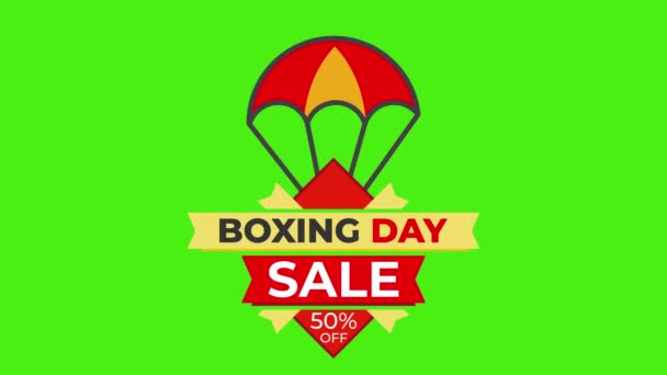 Promoción Venta Día Boxeo Sobre Fondo Verde — Vídeos de Stock