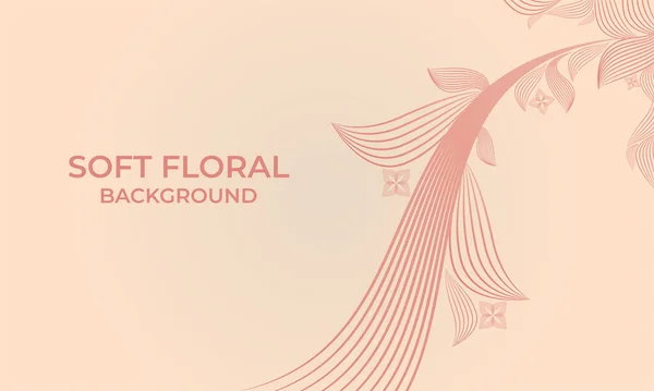 Ligne Couleur Douce Ornement Floral Forme Fond — Image vectorielle