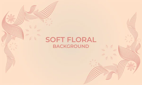 Weiche Farbe Linie Florales Ornament Form Hintergrund — Stockvektor