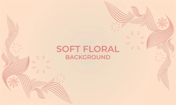 Weiche Farbe Linie Florales Ornament Form Hintergrund — Stockvektor