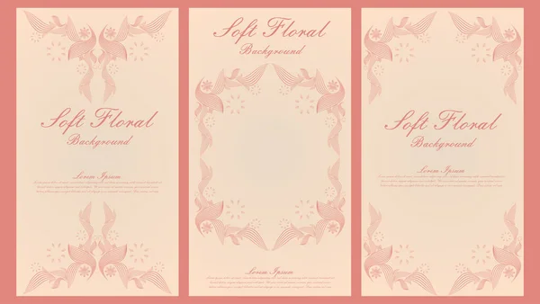 Soft Color Line Floral Ornament Social Media Stories Collection Design — Stock Vector