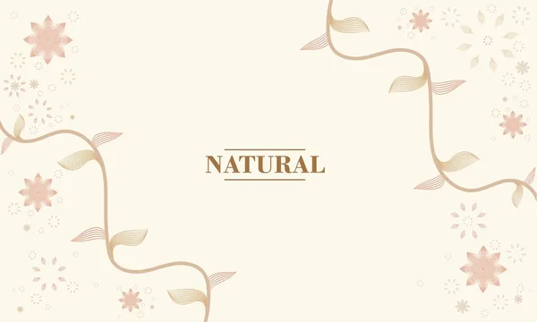 Flat Natural Floral Stem Background — Stock vektor