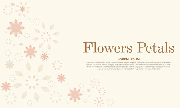 Flat Beautiful Abstract Flowers Petals Background — Stockvektor