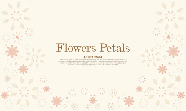 Flat Beautiful Abstract Flowers Petals Background — Stockvektor