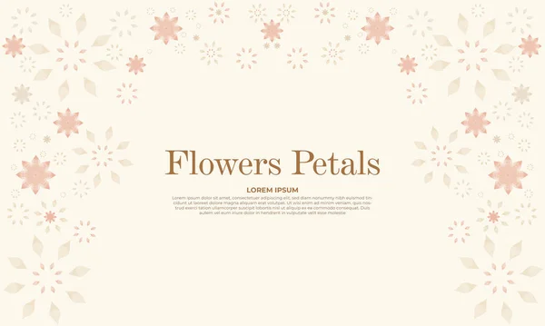 Plat Belles Fleurs Abstraites Pétales Fond — Image vectorielle