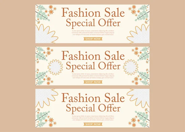 Fashion Sale Horizontal Special Offer Banner Template Design — Stock Vector