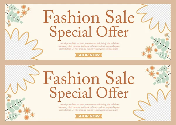 Fashion Sale Horizontal Special Offer Banner Template Design — Wektor stockowy