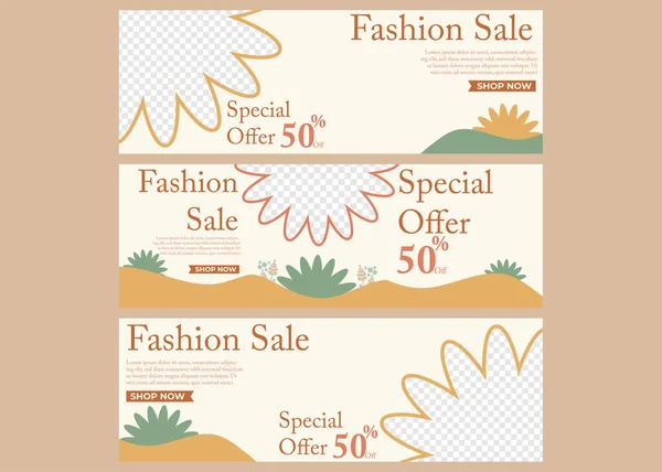 Fashion Sale Horizontal Special Offer Banner Template Design — Wektor stockowy