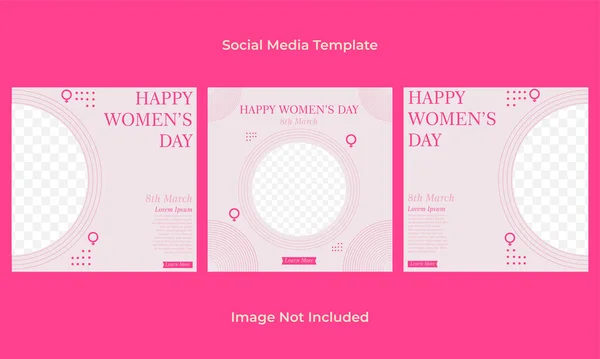 International Women Day Social Media Post Template — Stock Vector