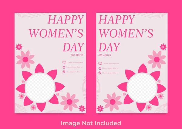 Happy International Women Day Flyer Template — Vettoriale Stock