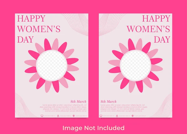 Happy International Women Day Flyer Template — Stockvektor