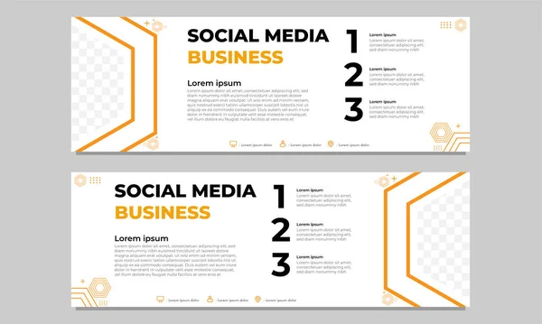 Gelb Business Social Media Horizontale Banner Vorlage — Stockvektor
