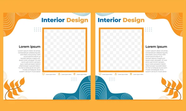 Abstracto Dibujado Mano Plantilla Post Medios Sociales — Archivo Imágenes Vectoriales