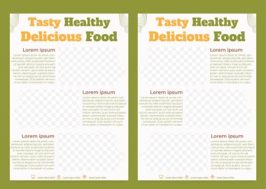 Lezzetli sağlıklı yemek broşürü koleksiyonu