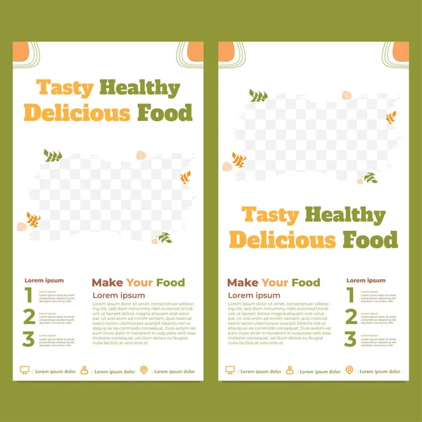 Tasty Healthy Food Social Media Story Template Design — Stock Vector