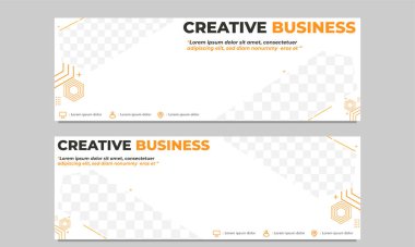 yaratıcı iş yatay afiş şablonu