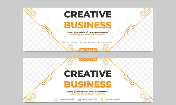 Plantilla Banner Horizontal Negocio Creativo — Vector de stock