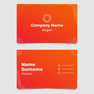 soyut turuncu gradyan kart şablonu