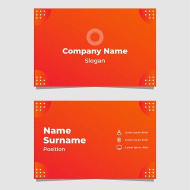 soyut turuncu gradyan kart şablonu