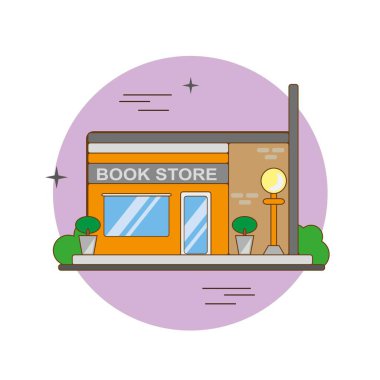 kitapçı ilüstrasyonu düz dizayn vektörü şablonu 10 birim
