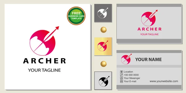 Archer Logo Busines Card — 图库矢量图片