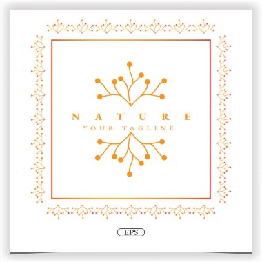 Doğa güzelliği logosu. Zarif şablon vektörü 10 birim.