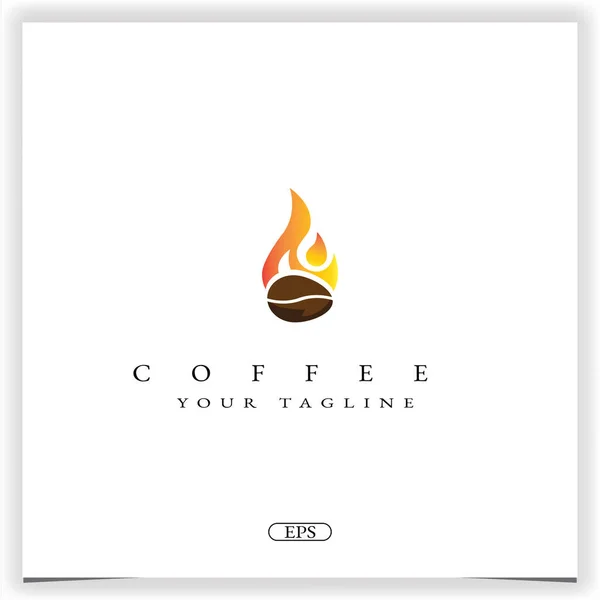 Burn Coffee Bean Logo Premium Elegant Template Vector Eps — Vetor de Stock