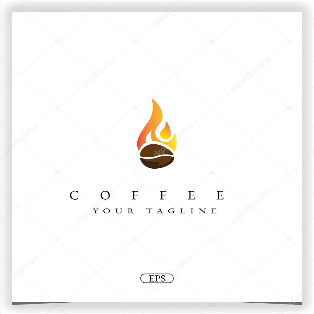 burn coffee bean logo premium elegant template vector eps 10