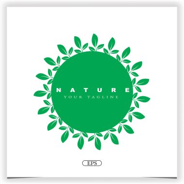 Doğal bitki logosu seçkin şablon vektörü 10