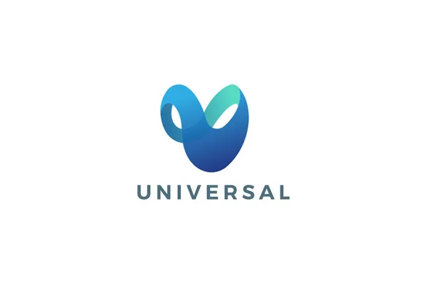 Lettera Creativo Blu Colore Spirale Tecnologica Logo Universale — Vettoriale Stock
