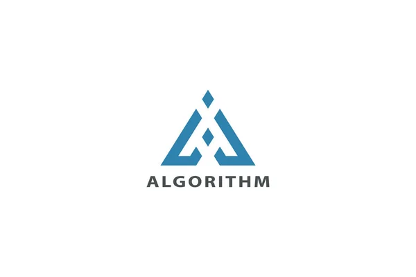 Lettre Une Couleur Bleue Triangle Créatif Flèche Technologique Logo Entreprise — Image vectorielle