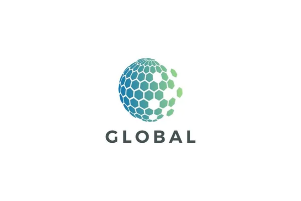 グローバルネットワーク技術現代的なロゴ — ストックベクタ