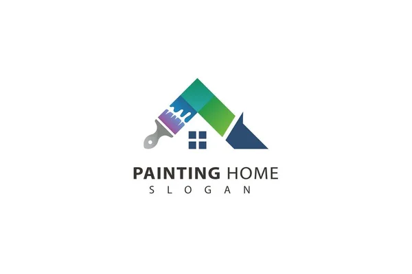 Inicio Pintura Colorido Logo — Vector de stock